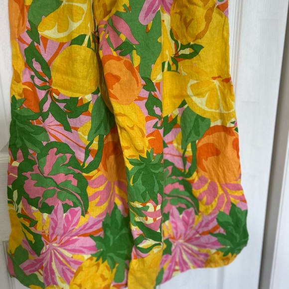 Vibrant Floral Wide-Leg linen Pants size S - Picture 6 of 9